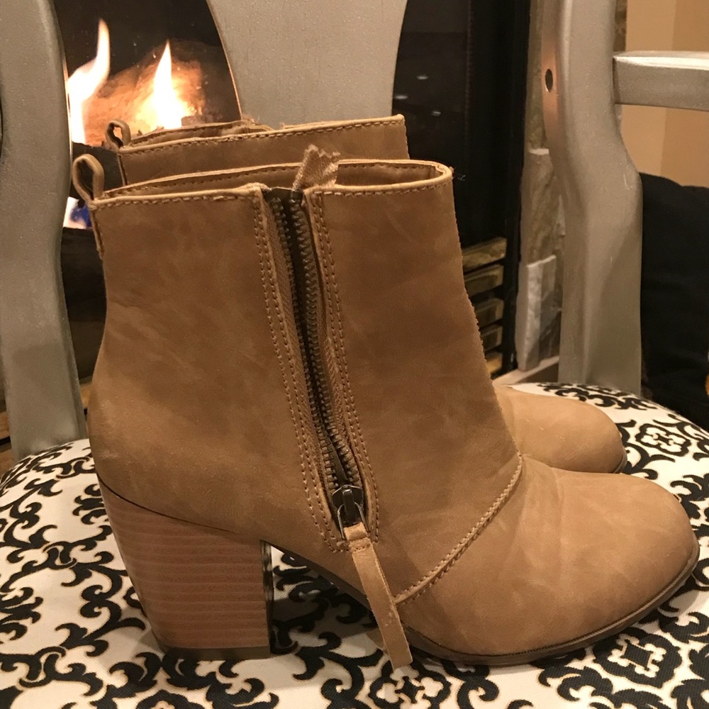 Tan ankle booties